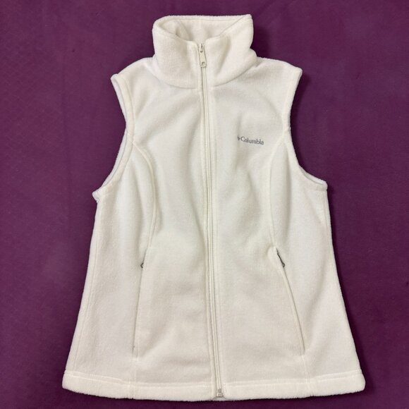 Columbia Women's Benton Springs Fleece Vest XS Petite Sea Salt - Like New! - Picture 3 of 13